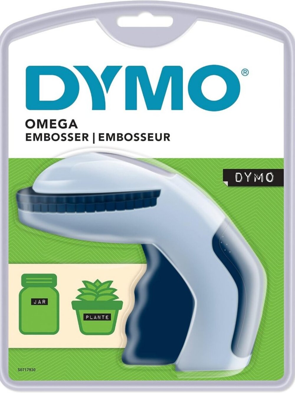 Dymo S0717930 Omega Home Embossing Label Maker, Grey and Navy, Embosser